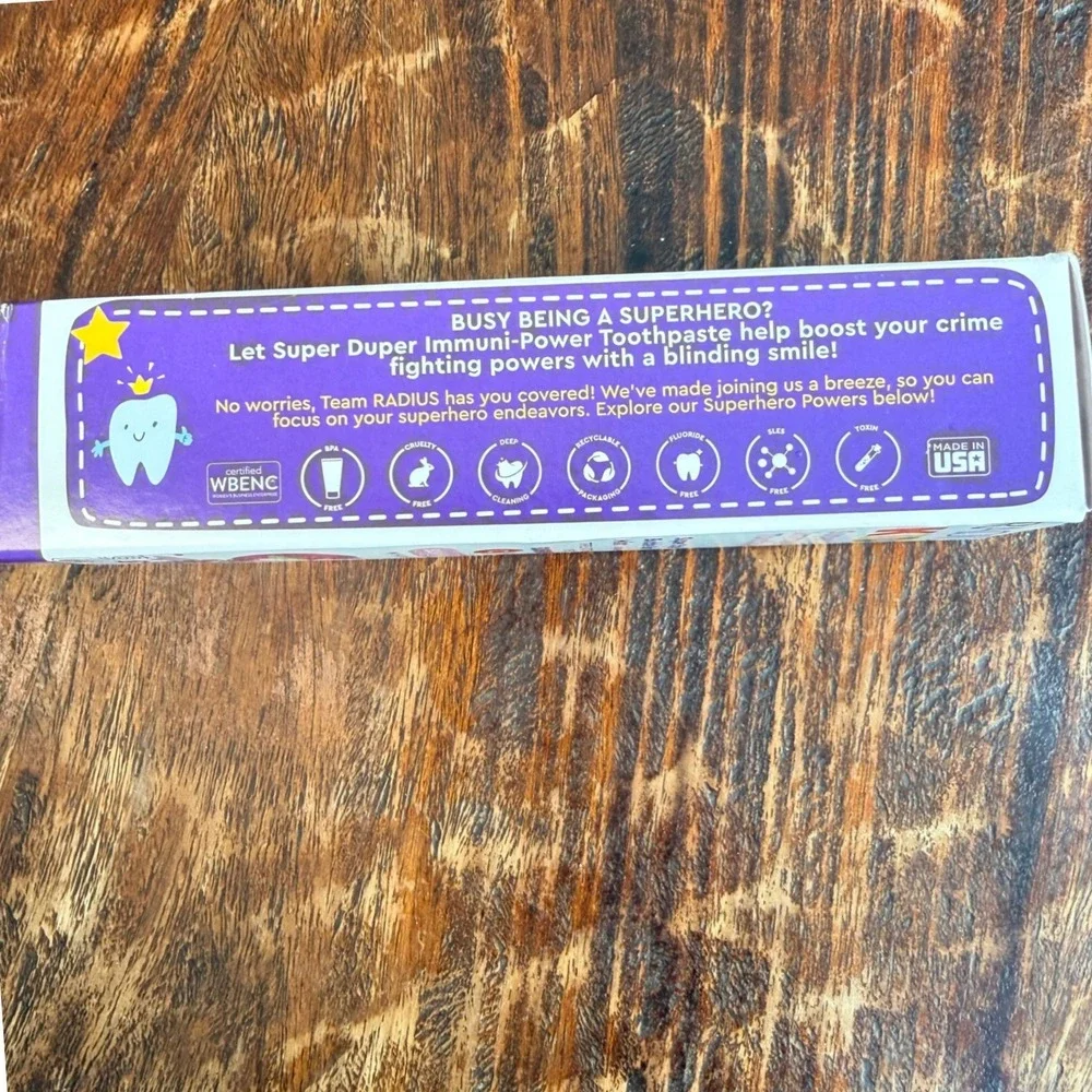 Radius Kids Super Duper Immuni-Power Toothpaste Bubble Berry Mint 2.5oz 71g‎ NEW